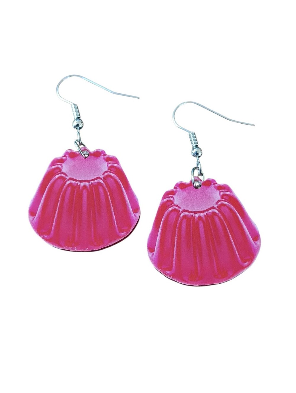 Earrings Jello Cake Pink Molded Cup Dangle Drop Food Earrings - Unbranded